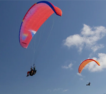 2 paragliders in the sky at sunshine coast