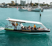side view of adventure craft on mooloolaba harbour